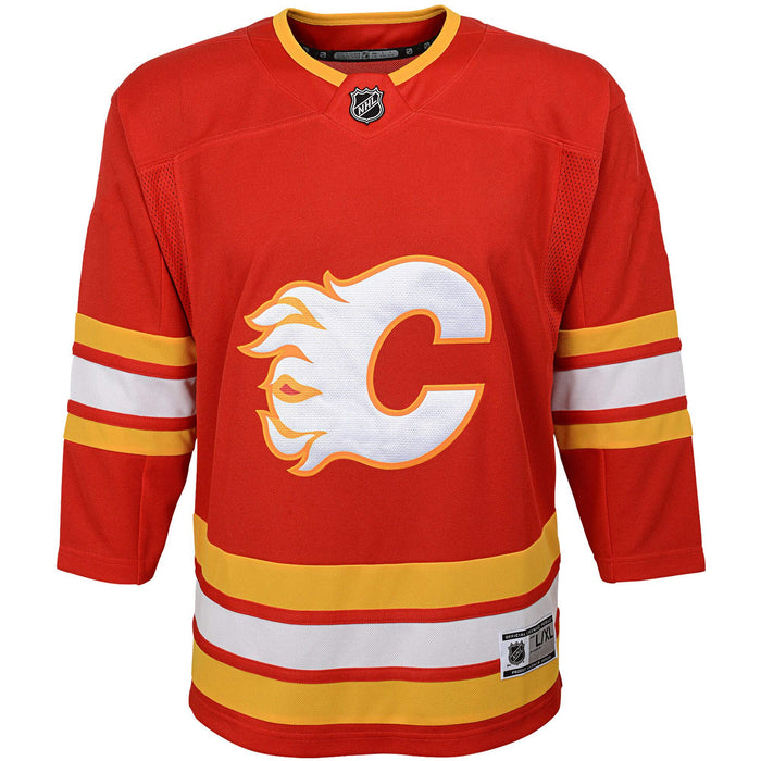 NHL Infants Toddler Blank Home Alternate Away Premier Team Jersey (Calgary Flames Alternate Red Yellow, 12-24 Months)