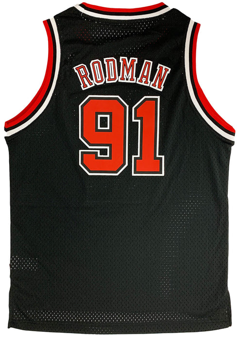 Outerstuff Dennis Rodman Chicago Bulls #91 Black Youth Throwback Soul Swingman Jersey (Small 8)