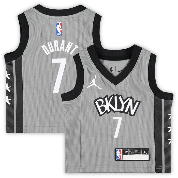 Outerstuff Kevin Durant Brooklyn Nets #7 Gray Infants Toddler Statement Edition Jersey (18 Months)