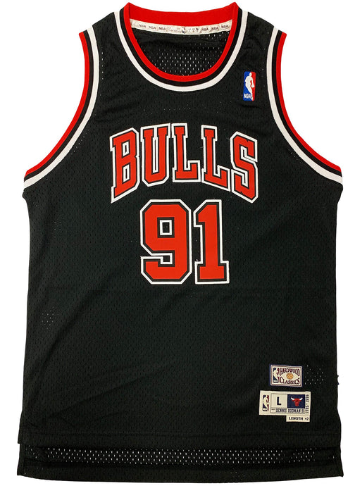 Outerstuff Dennis Rodman Chicago Bulls #91 Black Youth Throwback Soul Swingman Jersey (Small 8)