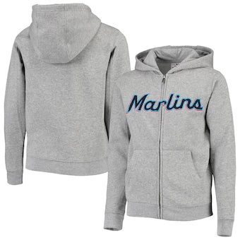 Outerstuff MLB Miami Marlins Youth Wordmark Full-Zip Hoodie — Fashion Kings  NY