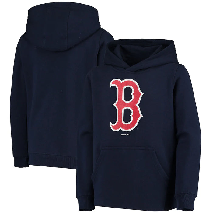 Outerstuff MLB Boston Red Sox Youth Primary Team Logo Pullover Hoodie - Navy